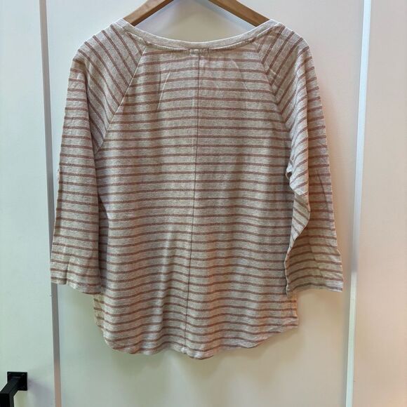 Gap cream and metallic pink Striped Blouse - Picture 3 of 6